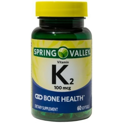 Вітамін Spring Valley K2, 100 мкг, Bone Health, 60 капсул Вітамін Spring Valley K2, 100 мкг, Bone Health, 60 капсул