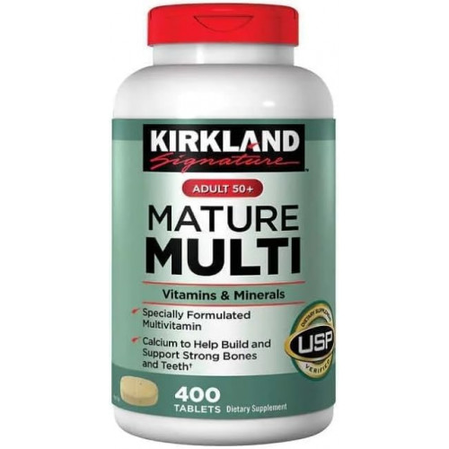 Kirkland Signature Adult 50+ Mature Multi Vitamins & Minerals, 400 таблеток, з упаковкою W&L Kirkland Signature Adult 50+ Mature Multi Vitamins & Minerals, 400 таблеток, з упаковкою W&L