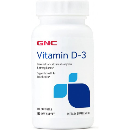 GNC Вітамін D-3-50 мкг - 180 капсул (180 порцій) GNC Вітамін D-3-50 мкг - 180 капсул (180 порцій)