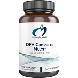 Designs for Health DFH Complete Multi - Комплексна багатовітамінна + мінеральна добавка з фолатом, 1000 МО вітаміну D, вітаміни для підтримки імунітету - полівітаміни без міді та заліза (120 капсул)
