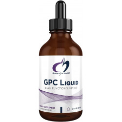 Рідкі краплі Designs for Health GPC - добавка альфа-гліцерофосфохоліну без сої 600 мг, холін без ГМО з соняшникового лецитину - підтримує здорову роботу мозку (30 порцій / 2 унції)