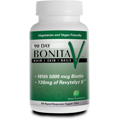Bonita v Vegan Hair нігті та вітаміни шкіри для жінок - 20 активних інгредієнтів, включаючи біотин, Revitalyze 5 - Сильніші нігті, здорові шкіри, вітаміни росту волосся - 90 вегетаріанських таблеток Bonita v Vegan Hair нігті та вітаміни шкіри для жінок - 20 активних інгредієнтів, включаючи біотин, Revitalyze 5 - Сильніші нігті, здорові шкіри, вітаміни росту волосся - 90 вегетаріанських таблеток