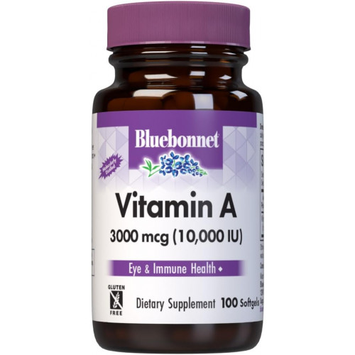 Вітамін A Bluebonnet Nutrition 10 000 МО з морських глибин, холодної води, риб’ячого жиру – для здоров’я очей і імунної функції* – Без глютену – Без молочних продуктів – Молекулярно дистильований – 100 капсул – 100 порцій Вітамін A Bluebonnet Nutrition 10 000 МО з морських глибин, холодної води, риб’ячого жиру – для здоров’я очей і імунної функції* – Без глютену – Без молочних продуктів – Молекулярно дистильований – 100 капсул – 100 порцій