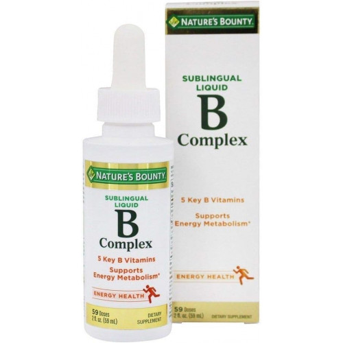Nature's Bounty B Complex with B12 Сублінгвальна рідка дієтична добавка швидкої дії, без смаку, без глютену, 2 рідких унції Nature's Bounty B Complex with B12 Сублінгвальна рідка дієтична добавка швидкої дії, без смаку, без глютену, 2 рідких унції