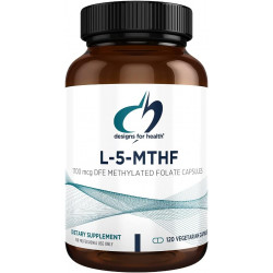 Designs for Health L 5-MTHF - Quatrefolic L метилфолатна добавка 1 мг (1700 мкг DFE) - метильована фолієва добавка для жінок і чоловіків - підтримує метилювання - без ГМО, без глютену (120 капсул)