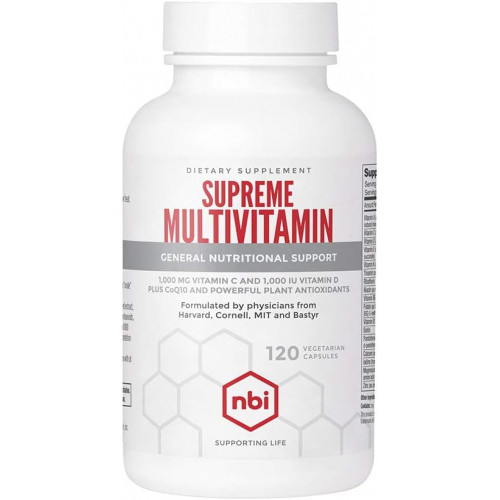 NBI Supreme Daily Multivitamin з вітамінами A, C, D, E, K, B6 і B12 | Мультимінеральна добавка для чоловіків і жінок | 120ct вегетаріанські капсули NBI Supreme Daily Multivitamin з вітамінами A, C, D, E, K, B6 і B12 | Мультимінеральна добавка для чоловіків і жінок | 120ct вегетаріанські капсули