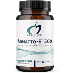 Designs for Health Annatto-E 300 мг токотрієнолів Вітамін Е - Дельта + Гамма токотрієноли для підтримки здоров'я серця, очей, здорового старіння - Антиоксидантна добавка DeltaGold (60 м'яких капсул вітаміну Е)