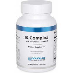 Douglas Laboratories B-Complex with Metafolin - Комплексна добавка з вітамінами B - Енергія та підтримка здоров'я мозку* - з фолатом, біотином і тіаміном - Без ГМО - 60 вегетаріанських капсул
