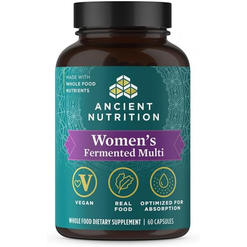 Ancient Nutrition Multivitamin for Women, жіночі ферментовані полівітаміни з вітамінами C, D, K, цинком і магнієм, підтримка імунітету, веганський, 60 Ct Ancient Nutrition Multivitamin for Women, жіночі ферментовані полівітаміни з вітамінами C, D, K, цинком і магнієм, підтримка імунітету, веганський, 60 Ct