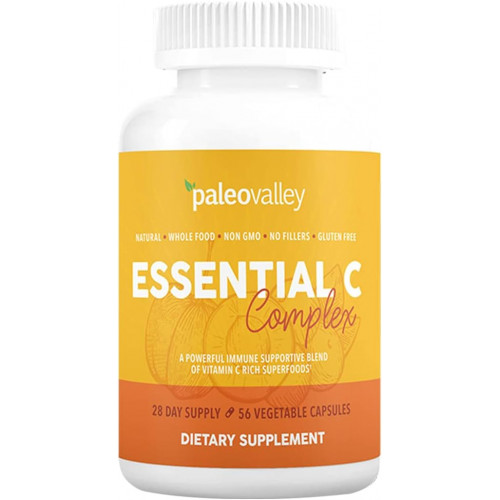Paleovalley Essential C Complex - Добавка з вітаміном C для підтримки імунітету - 1 упаковка, 450 мг - Органічні суперпродукти Незріла вишня ацерола, каму-каму, ягода амла - без синтетичної аскорбінової кислоти - виготовлено в США Paleovalley Essential C Complex - Добавка з вітаміном C для підтримки імунітету - 1 упаковка, 450 мг - Органічні суперпродукти Незріла вишня ацерола, каму-каму, ягода амла - без синтетичної аскорбінової кислоти - виготовлено в США
