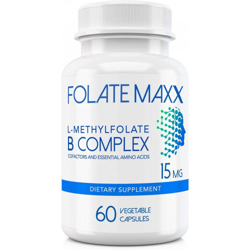 Folatemaxx l -метилфолат + b12 метилкобаламін і суміш B6 (15 мг) - 60 капсул - активний b -комплекс з кофакторами та незамінними амінокислотами - не ГМО, без глютену, без наповнювачів Folatemaxx l -метилфолат + b12 метилкобаламін і суміш B6 (15 мг) - 60 капсул - активний b -комплекс з кофакторами та незамінними амінокислотами - не ГМО, без глютену, без наповнювачів