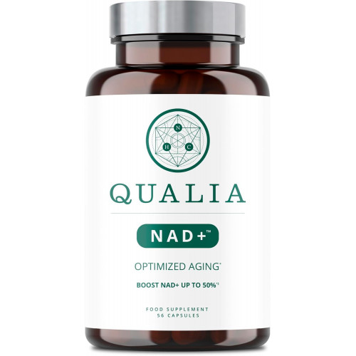 NEUROHACKER COLLECTIVE Qualia NAD+ Нікотинамід рибозид nr Supplement, може підвищити рівень NAD+ до 50% за допомогою: NR (нікотинамід рибозид від NIAGEN), ніацину та ніацинаміду - веганські (56 капсул)