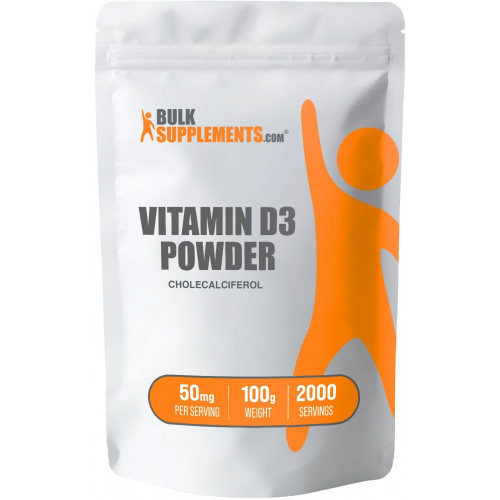 BulkSupplements.com Порошок вітаміну D3 - холекальциферол, добавки вітаміну D, вітамін D3 5000 МО - без глютену, 50 мг (125 мкг вітаміну D3) на порцію, 100 г (3,5 унції) (1 упаковка) BulkSupplements.com Порошок вітаміну D3 - холекальциферол, добавки вітаміну D, вітамін D3 5000 МО - без глютену, 50 мг (125 мкг вітаміну D3) на порцію, 100 г (3,5 унції) (1 упаковка)