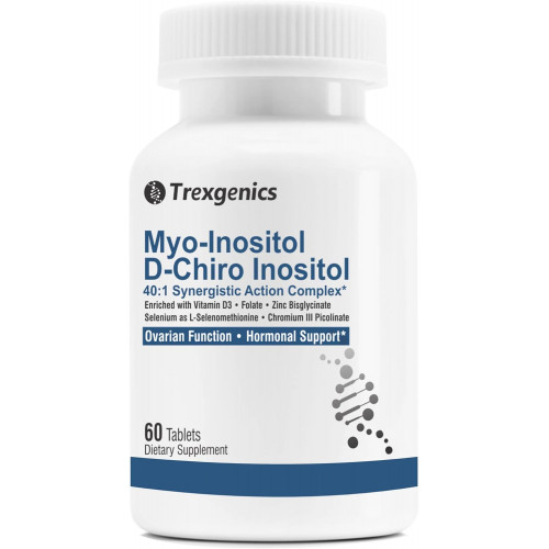 Trexgenics SYNERGISTIC & ADVANCED PCOS Support Myo-Inositol 1000 mg, D-Chiro Inositol 25 mg 40:1, L-Methylfolate, Vitamin D3, Chromium, Selenometionine & Zinc Bisglycinate (60 TAB - постачання на 1 місяць) Trexgenics SYNERGISTIC & ADVANCED PCOS Support Myo-Inositol 1000 mg, D-Chiro Inositol 25 mg 40:1, L-Methylfolate, Vitamin D3, Chromium, Selenometionine & Zinc Bisglycinate (60 TAB - постачання на 1 місяць)