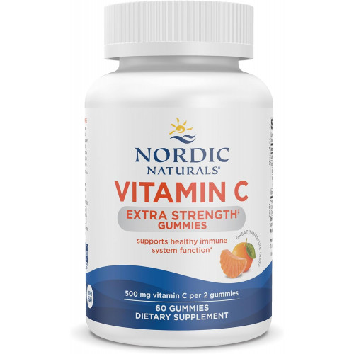 Жукальні цукерки Nordic Naturals з надлишковою міцністю вітаміну C - мандариновий смак - 60 жуйкових цукерок - 500 мг Веганська добавка вітаміну C - жувальні цукерки з низьким вмістом цукру для підтримки імунітету - 30 порцій Жукальні цукерки Nordic Naturals з надлишковою міцністю вітаміну C - мандариновий смак - 60 жуйкових цукерок - 500 мг Веганська добавка вітаміну C - жувальні цукерки з низьким вмістом цукру для підтримки імунітету - 30 порцій