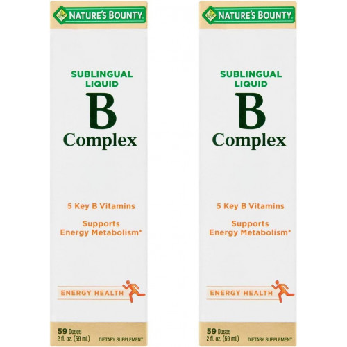 Nature's Bounty Vitamin B Complex сублінгвальна рідина, 2 фл. унції (упаковка з 2 шт.) Nature's Bounty Vitamin B Complex сублінгвальна рідина, 2 фл. унції (упаковка з 2 шт.)
