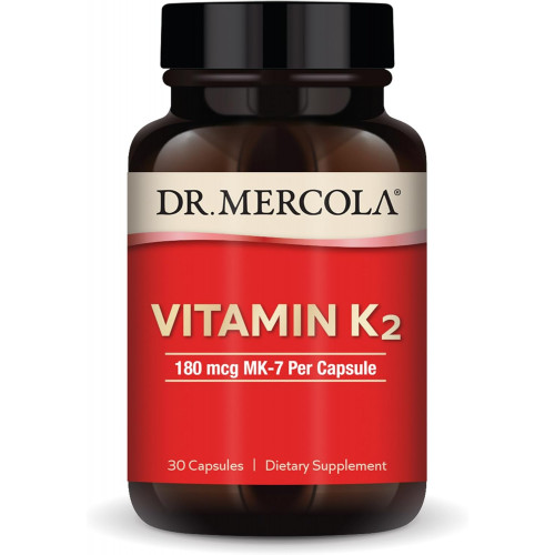 Вітамін K2 Dr. Mercola, 30 порцій (30 капсул), 180 мкг MK-7 на капсулу, дієтична добавка, сприяє здоровій артеріальній функції, без ГМО Вітамін K2 Dr. Mercola, 30 порцій (30 капсул), 180 мкг MK-7 на капсулу, дієтична добавка, сприяє здоровій артеріальній функції, без ГМО