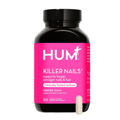 HUM Killer Nails - Підтримує довші та міцніші нігті та волосся - Високопотужний веганський біотин для росту та здоров'я (60 капсул) HUM Killer Nails - Підтримує довші та міцніші нігті та волосся - Високопотужний веганський біотин для росту та здоров'я (60 капсул)