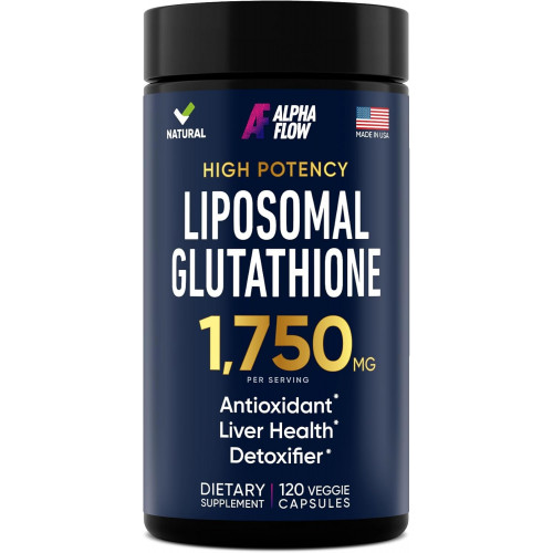 Liposomal Glutathione Supplement 1750MG - Pure Glutathione Liposomal with Vitamin C + Phospholipid Antioxidant Complex - L Glutathione for Liver Detox and Immune Support Supplement - 120 Caps