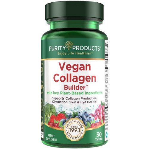Vegan Collagen Builder - органічні цільні продукти, фрукти + овочі, діоксид кремнію, лютеїн, вітамін С, біотин, виноградні кісточки - амінокислоти, гліцин, лізин + пролін, стимулятори колагену - один раз на день - 30 таблеток Vegan Collagen Builder - органічні цільні продукти, фрукти + овочі, діоксид кремнію, лютеїн, вітамін С, біотин, виноградні кісточки - амінокислоти, гліцин, лізин + пролін, стимулятори колагену - один раз на день - 30 таблеток