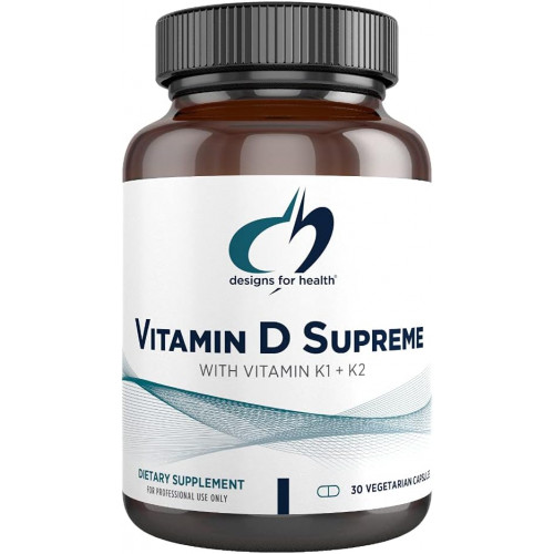 Designs for Health Vitamin D Supreme - Вітамін D 5000 МО з 2000 мкг вітаміну K як MK4 для здоров'я кісток, здоров'я серця та підтримки імунітету - Вітамін D3, посилений добавкою GG (30 капсул) Designs for Health Vitamin D Supreme - Вітамін D 5000 МО з 2000 мкг вітаміну K як MK4 для здоров'я кісток, здоров'я серця та підтримки імунітету - Вітамін D3, посилений добавкою GG (30 капсул)