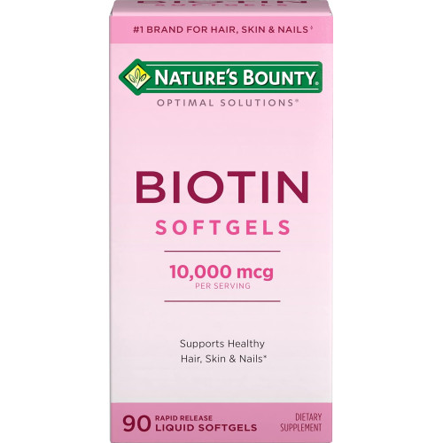 Nature's Bounty Optimal Solutions Біотин 10 000 мкг 90 рідких м'яких капсул зі швидким вивільненням Nature's Bounty Optimal Solutions Біотин 10 000 мкг 90 рідких м'яких капсул зі швидким вивільненням