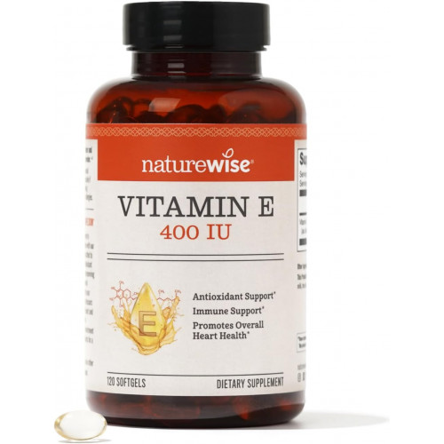 NatureWise Vitamin E 400 IU Softgels (180 мг DL-альфа)-без молочних продуктів, безглютену без глютену та без сої, багатих на антиоксидантну дієтичну добавку для підтримки шкіри, серця та імунітету-4-місячне постачання, 120 число NatureWise Vitamin E 400 IU Softgels (180 мг DL-альфа)-без молочних продуктів, безглютену без глютену та без сої, багатих на антиоксидантну дієтичну добавку для підтримки шкіри, серця та імунітету-4-місячне постачання, 120 число