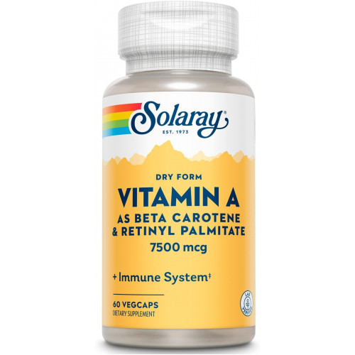 SOLARAY Dry Form Vitamin A - вітамін A у вигляді 60% бета-каротину та 40% ретинілпальмітату з морквяним порошком - очі, антиоксидантна активність та підтримка імунної системи - 60 порцій, 60 овочевих капсул SOLARAY Dry Form Vitamin A - вітамін A у вигляді 60% бета-каротину та 40% ретинілпальмітату з морквяним порошком - очі, антиоксидантна активність та підтримка імунної системи - 60 порцій, 60 овочевих капсул