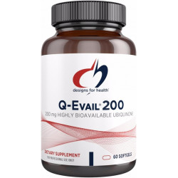 Designs for Health Q-Evail 200-200 мг CoQ10 Убіхінон з високою біодоступністю - Коензим Q10 з MCT + змішаними токоферолами для сприяння чудовому засвоєнню - Без ГМО (60 капсул)