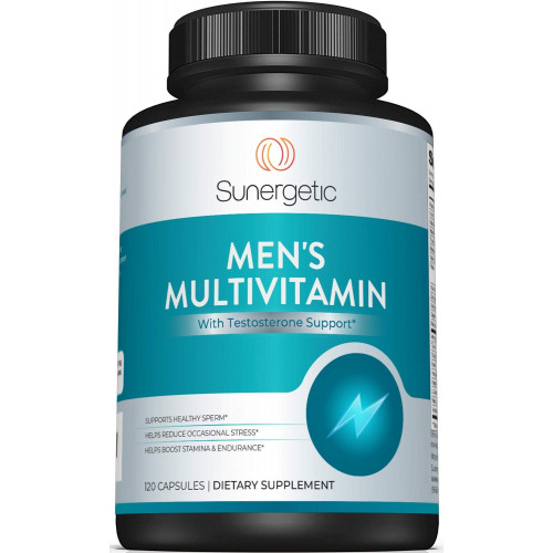 Sunergetic Premium Men’s Support Supplement – Потужний полівітамін – підтримує енергію, витривалість, витривалість і управління стресом – з цинком, ашвагандою, макою, L-карнітином і вітамінами – 120 капсул Sunergetic Premium Men’s Support Supplement – Потужний полівітамін – підтримує енергію, витривалість, витривалість і управління стресом – з цинком, ашвагандою, макою, L-карнітином і вітамінами – 120 капсул