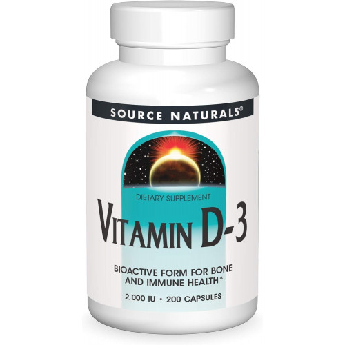 Вітамін D-3 Source Naturals, біоактивна форма для здоров’я кісток та імунітету*, 2000 МО - 200 капсул Вітамін D-3 Source Naturals, біоактивна форма для здоров’я кісток та імунітету*, 2000 МО - 200 капсул