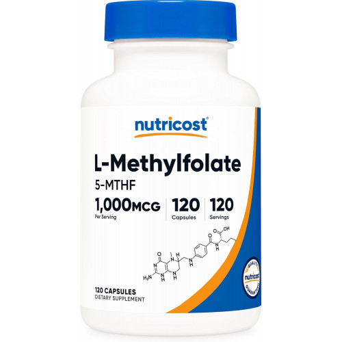 Nutricost Methyl Folate 1000 мкг, 120 вегетаріанських капсул - без глютену, без ГМО Nutricost Methyl Folate 1000 мкг, 120 вегетаріанських капсул - без глютену, без ГМО