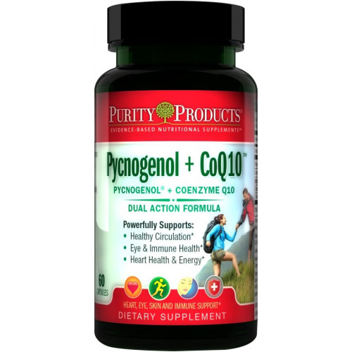 Purity Products Pycnogenol + CoQ10 Super Formula Kaneka Q10 виробництва США - підтримує здоров'я серця + кровообігу, здоровий мозок і імунну функцію - Допомагає підтримувати здоров'я очей і шкіри - 60 капсул Purity Products Pycnogenol + CoQ10 Super Formula Kaneka Q10 виробництва США - підтримує здоров'я серця + кровообігу, здоровий мозок і імунну функцію - Допомагає підтримувати здоров'я очей і шкіри - 60 капсул