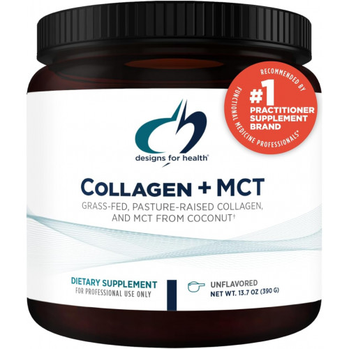 Designs for Health Collagen + MCT, без ароматизаторів - гідролізовані пептиди колагену трав’яного вигодовування з масляним порошком MCT для сприяння розумовій концентрації, стійкої енергії, здоров’я шкіри та кишківника (30 порцій) Designs for Health Collagen + MCT, без ароматизаторів - гідролізовані пептиди колагену трав’яного вигодовування з масляним порошком MCT для сприяння розумовій концентрації, стійкої енергії, здоров’я шкіри та кишківника (30 порцій)