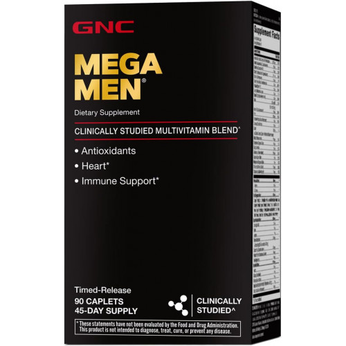 GNC Mega Men Полівітаміни | Антиоксиданти, здоров'я серця та підтримка імунітету | 90 граф GNC Mega Men Полівітаміни | Антиоксиданти, здоров'я серця та підтримка імунітету | 90 граф