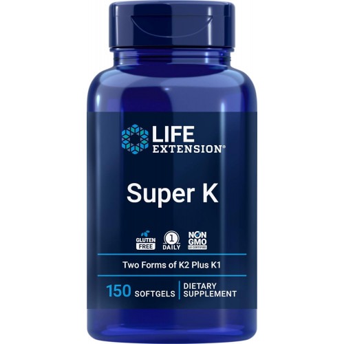 Розширення життя Super K, 150 Softgels, з вітаміном K1 та K2 - MK4 та MK7 Розширення життя Super K, 150 Softgels, з вітаміном K1 та K2 - MK4 та MK7