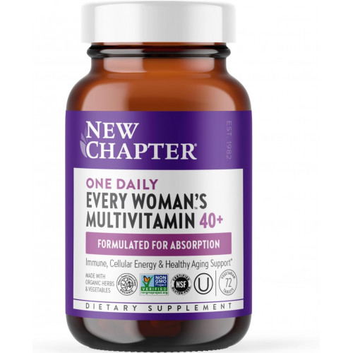 New Chapter Women's Multivitamin 40 plus для енергії, здорового старіння + підтримки імунітету з 20+ поживними речовинами — кожна жінка щодня 40+, ніжно для шлунка, 72 шт. New Chapter Women's Multivitamin 40 plus для енергії, здорового старіння + підтримки імунітету з 20+ поживними речовинами — кожна жінка щодня 40+, ніжно для шлунка, 72 шт.