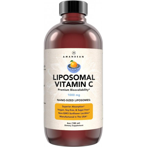 Ліпосомальний вітамін С AMANDEAN 1000 мг. Рідка добавка VIT C. Підтримка імунітету, здоров’я шкіри, вироблення колагену. Швидке поглинання антиоксидантів. Quali®-C, без сої, веганський, без ГМО. Ліпосомальний вітамін С AMANDEAN 1000 мг. Рідка добавка VIT C. Підтримка імунітету, здоров’я шкіри, вироблення колагену. Швидке поглинання антиоксидантів. Quali®-C, без сої, веганський, без ГМО.