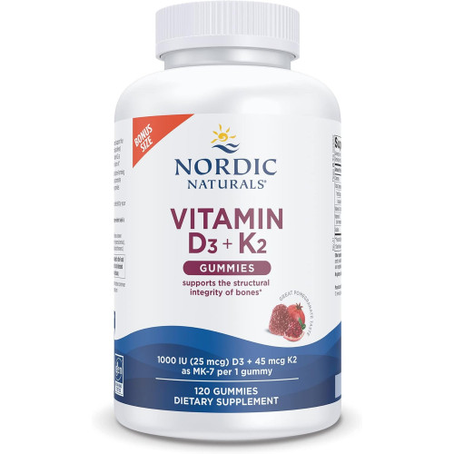 Nordic Naturals Вітамін D3 + K2 Жукальні жуйки, гранат - 120 жуйок - 1000 МО Вітамін D3 + 45 мкг Вітамін K2 - Чудовий смак - Здоров'я кісток, сприяє здоровій роботі м'язів - Без ГМО - 120 порцій Nordic Naturals Вітамін D3 + K2 Жукальні жуйки, гранат - 120 жуйок - 1000 МО Вітамін D3 + 45 мкг Вітамін K2 - Чудовий смак - Здоров'я кісток, сприяє здоровій роботі м'язів - Без ГМО - 120 порцій
