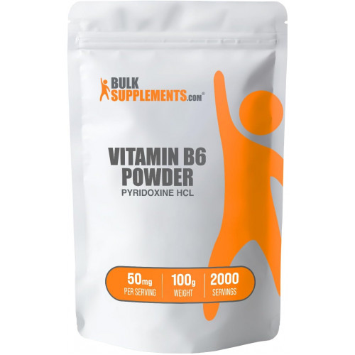 BulkSupplements.com Pyridoxine HCl Powder - добавка з вітаміном B6, вітамін B6 50 мг - для підтримки імунітету, без глютену, 50 мг піридоксину B6 на порцію, 100 г (3,5 унції) (1 упаковка) BulkSupplements.com Pyridoxine HCl Powder - добавка з вітаміном B6, вітамін B6 50 мг - для підтримки імунітету, без глютену, 50 мг піридоксину B6 на порцію, 100 г (3,5 унції) (1 упаковка)