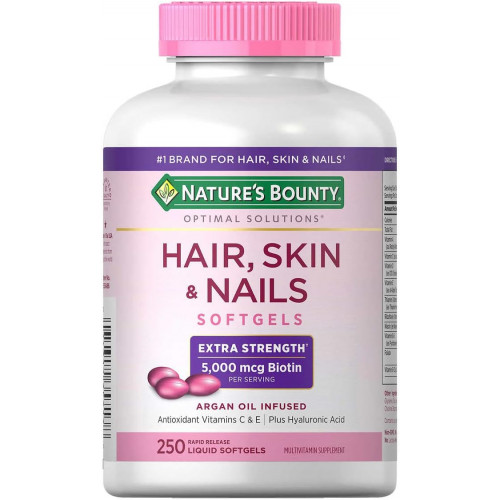 Nature's Bounty Hair Skin and Nails 5000 мкг біотину - 250 таблеток, вкритих оболонкою, додаткова сила Nature's Bounty Hair Skin and Nails 5000 мкг біотину - 250 таблеток, вкритих оболонкою, додаткова сила