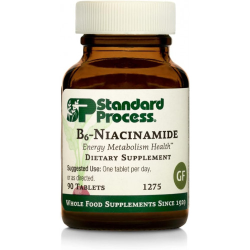 Standard Process B6-Niacinamide - Енергетичний метаболізм, здоров'я серця та травлення добавка з вітаміном B6, ніацином, аскорбіновою кислотою, грибами Рейші, Шіїтаке тощо - 90 таблеток Standard Process B6-Niacinamide - Енергетичний метаболізм, здоров'я серця та травлення добавка з вітаміном B6, ніацином, аскорбіновою кислотою, грибами Рейші, Шіїтаке тощо - 90 таблеток