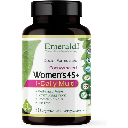 EMERALD LABS Women's 45+ 1-Daily Multi - Комплексний полівітамін для комплексної підтримки, здоров'я кісток і серця* - Розроблено для жінок 45+ - Безглютеновий і вегетаріанський - 30 рослинних капсул EMERALD LABS Women's 45+ 1-Daily Multi - Комплексний полівітамін для комплексної підтримки, здоров'я кісток і серця* - Розроблено для жінок 45+ - Безглютеновий і вегетаріанський - 30 рослинних капсул