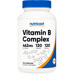Nutricost High Potency Vitamin B Complex 460 мг, 120 капсул - з вітаміном C - Енергетичний комплекс