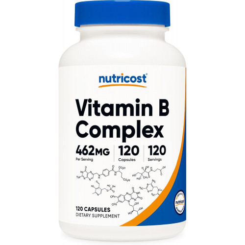 Nutricost High Potency Vitamin B Complex 460 мг, 120 капсул - з вітаміном C - Енергетичний комплекс Nutricost High Potency Vitamin B Complex 460 мг, 120 капсул - з вітаміном C - Енергетичний комплекс