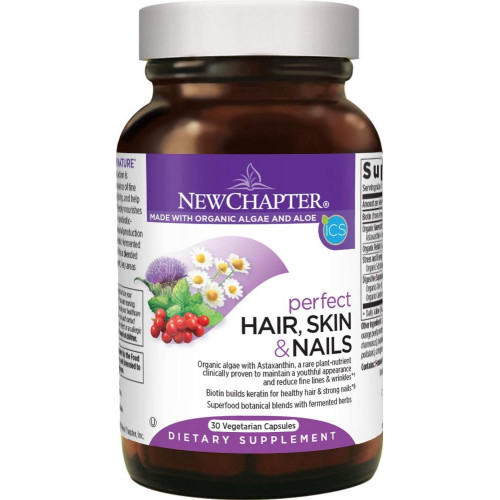 Вегетаріанська капсула New Chapter Hair Skin & Nails з ферментованим біотином+астаксантином, 30 штук (упаковка по 1) Вегетаріанська капсула New Chapter Hair Skin & Nails з ферментованим біотином+астаксантином, 30 штук (упаковка по 1)