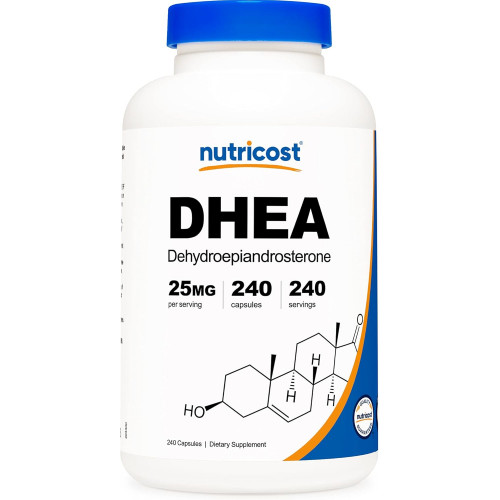 Nutricost DHEA 25 мг, 240 капсул - без глютену, без сої, без ГМО, добавка Nutricost DHEA 25 мг, 240 капсул - без глютену, без сої, без ГМО, добавка