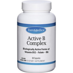 Euromedica Active B Complex - 60 капсул - Біологічно активні форми вітаміну B12, фолієвої кислоти та B6 - без ГМО, веганський, без глютену - 60 порцій