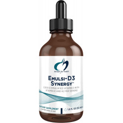 Designs for Health Emulsi-D3 Synergy 2000 МО Вітамін D рідина з вітаміном К - Емульгована рідина D3 Краплі K2 для підтримки імунної системи та здоров'я кісток - Без глютену + без ГМО (55 порцій / 1,8 унції)