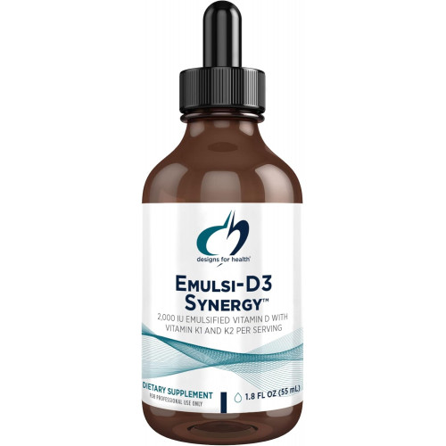Designs for Health Emulsi-D3 Synergy 2000 МО Вітамін D рідина з вітаміном К - Емульгована рідина D3 Краплі K2 для підтримки імунної системи та здоров'я кісток - Без глютену + без ГМО (55 порцій / 1,8 унції) Designs for Health Emulsi-D3 Synergy 2000 МО Вітамін D рідина з вітаміном К - Емульгована рідина D3 Краплі K2 для підтримки імунної системи та здоров'я кісток - Без глютену + без ГМО (55 порцій / 1,8 унції)